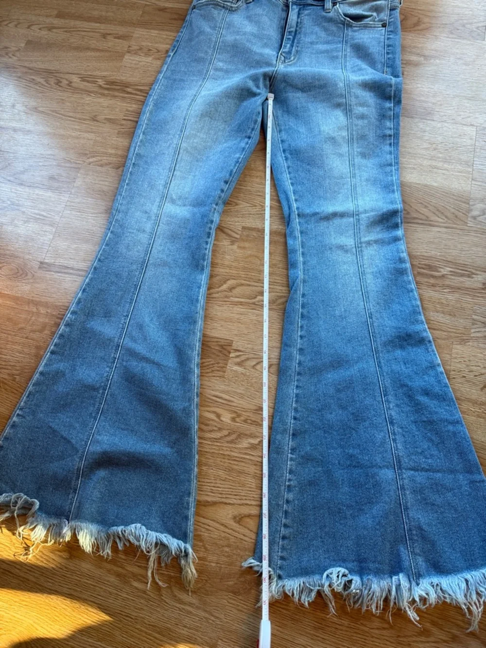 KanCan Medium Blue Flare Jeans with Frayed Hem size 29 - Picture 4 of 7